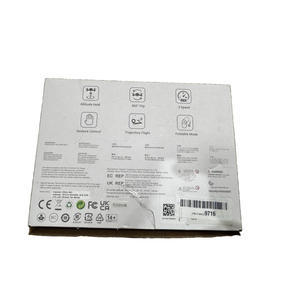 DEERC D20 Foldable Mini Quadcopter Drone Silver HD Camera 360° Flip - Picture 2 of 7